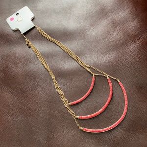 NWT Coral and gold necklace